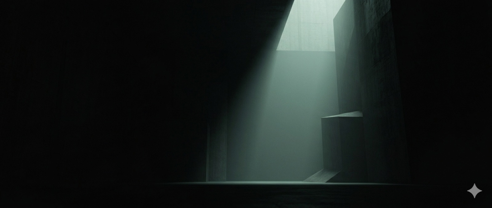 A shaft of light in a vast concrete interior — infrastructure, built to last.